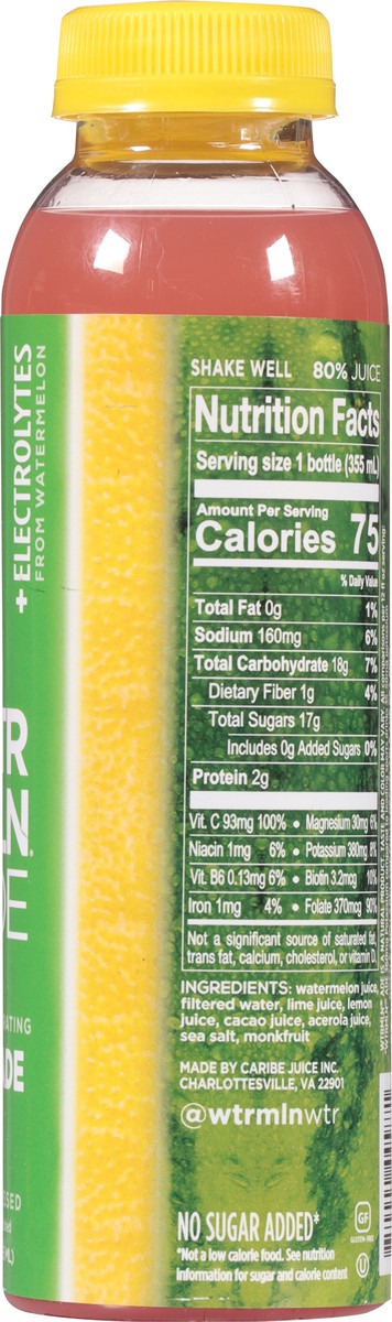 slide 5 of 13, WTRMLN WTR No Sugar Added Watermelon Limeade 12 fl oz, 12 fl oz