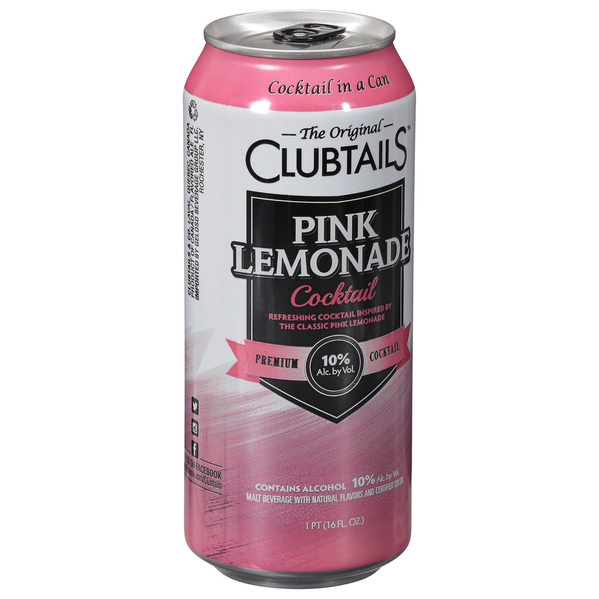 slide 3 of 9, Clubtails Cocktail, Pink Lemonade, 16 fl oz