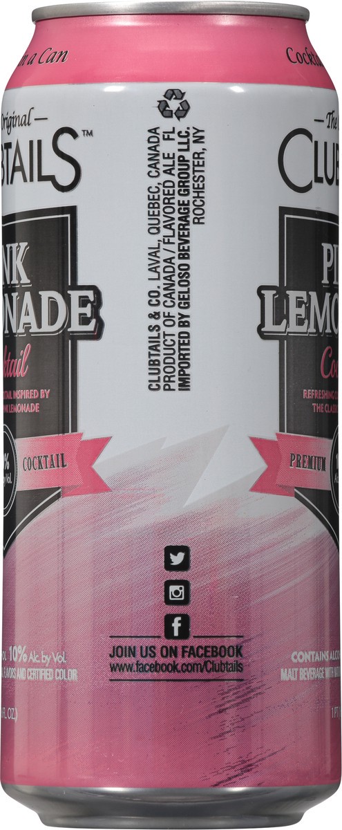 slide 8 of 9, Clubtails Cocktail, Pink Lemonade, 16 fl oz
