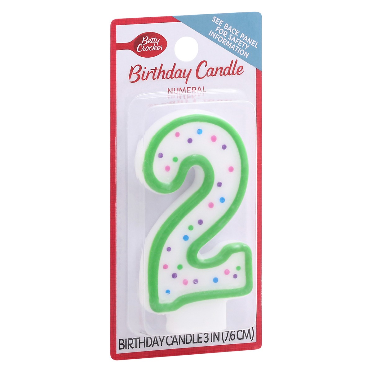 slide 4 of 4, Betty Crocker 3 Inch Numeral 2 Birthday Candle 1 ea, 1 ct