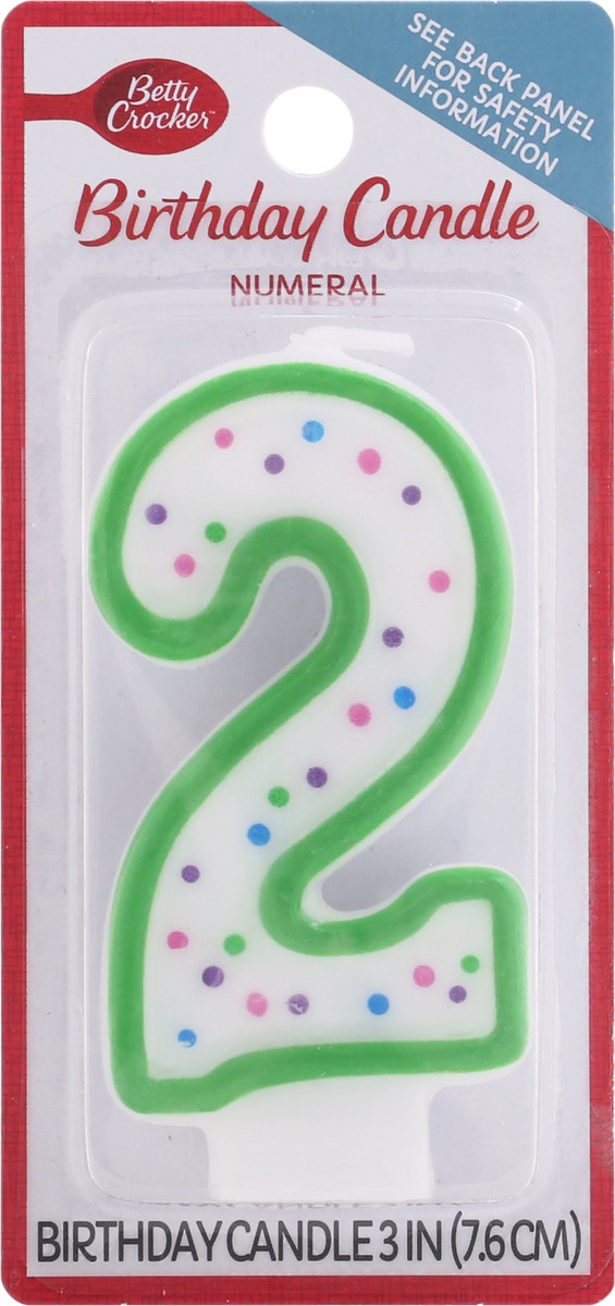 slide 1 of 4, Betty Crocker 3 Inch Numeral 2 Birthday Candle 1 ea, 1 ct