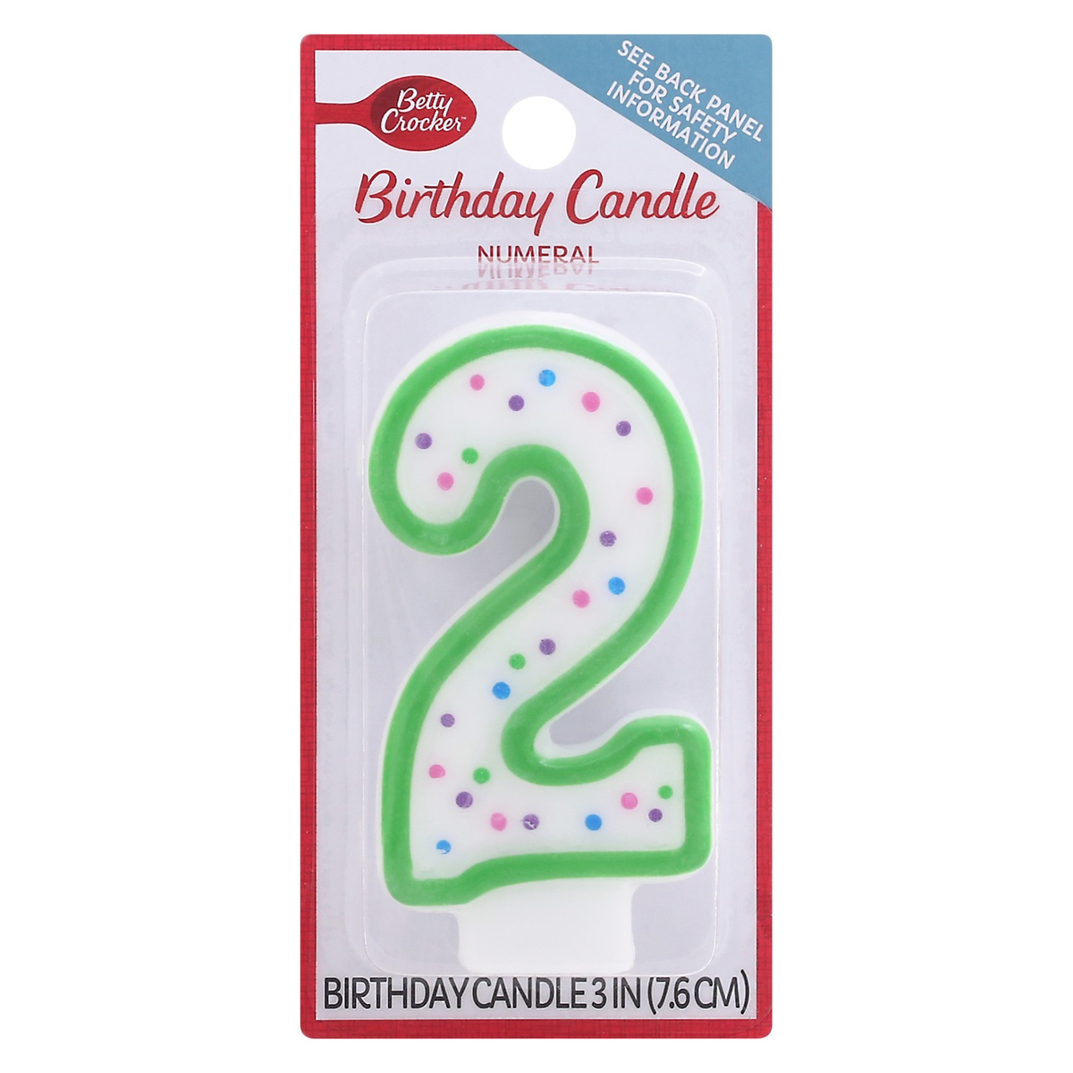 slide 1 of 9, Betty Crocker 3 Inch Numeral 2 Birthday Candle 1 ea, 1 ct