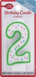 Betty Crocker 3 Inch Numeral 2 Birthday Candle 1 ea