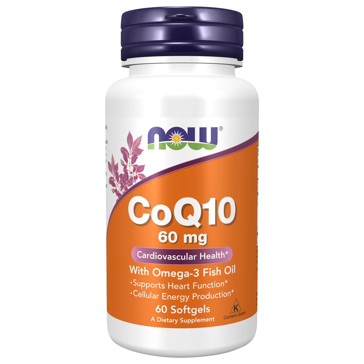 slide 1 of 2, NOW CoQ10 60 mg with Omega 3 Fish Oil - 60 Softgels, 60 ct