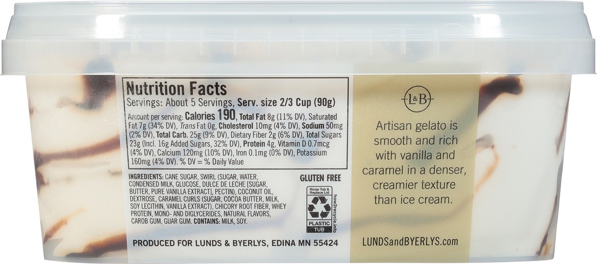 slide 7 of 9, Lunds & Byerlys Vanilla Caramel Gelato 30 fl oz, 30 fl oz
