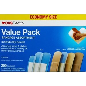 slide 1 of 1, CVS Health Bandage Assortment, Value Pack, 200 Ct, 1 ct