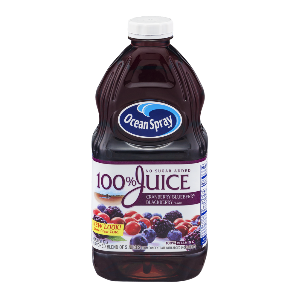 slide 1 of 4, Ocean Spray No Sugar Added Cranberry, Blueberry, Blackberry Flavor 100% Juice, 60 fl oz