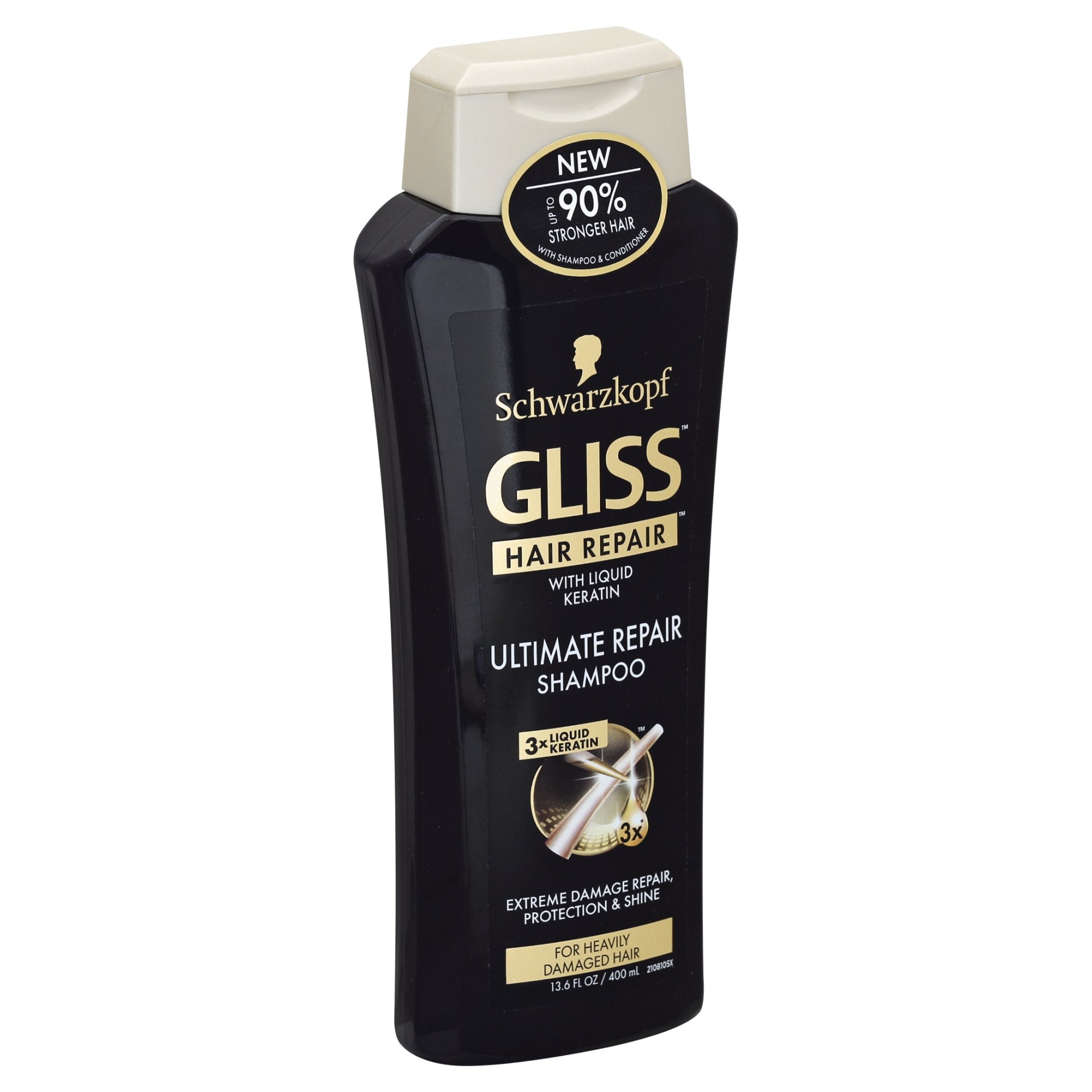 slide 1 of 2, Schwarzkopf Gliss Hair Repair Extreme Damage Repair, Protection & Shine Ultimate Repair Shampoo, 13.6 fl oz