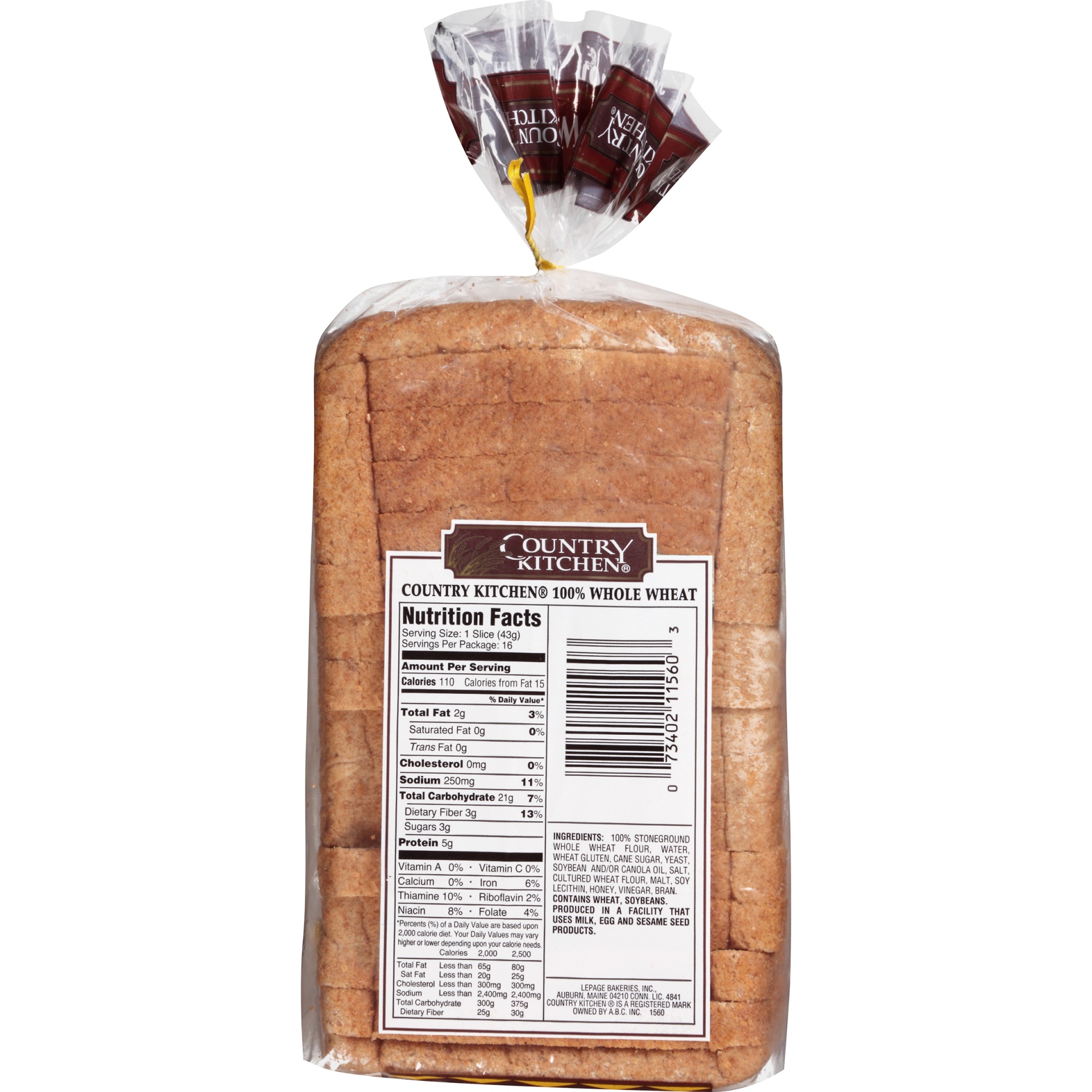 slide 6 of 8, Country Kitchen All Natural Whole Grain 100% Whole Grain Wheat Bread, 24 oz