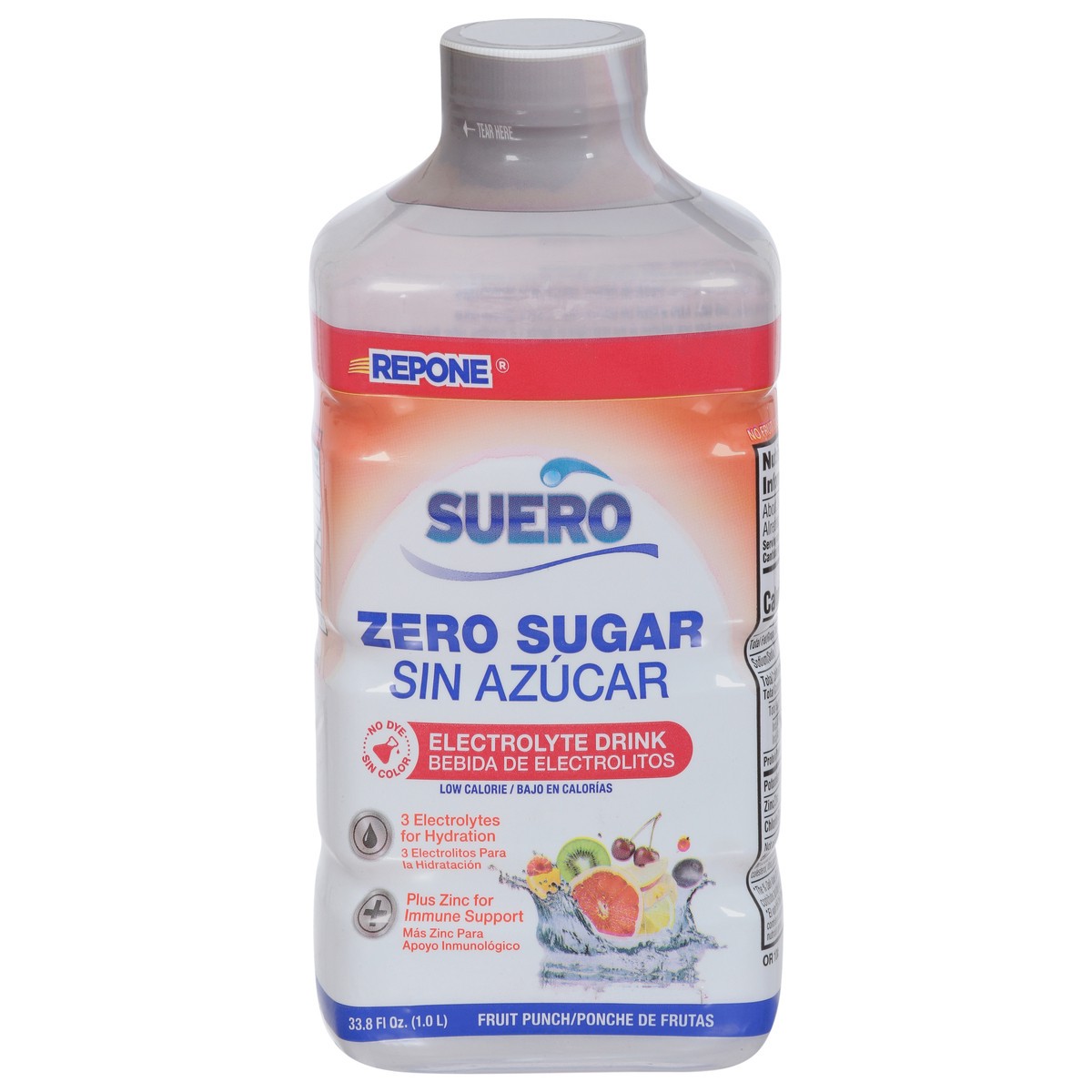 slide 14 of 15, Repone Suero Suero Zero Sugar Fruit Punch Electrolyte Drink 33.8 oz, 33.8 oz
