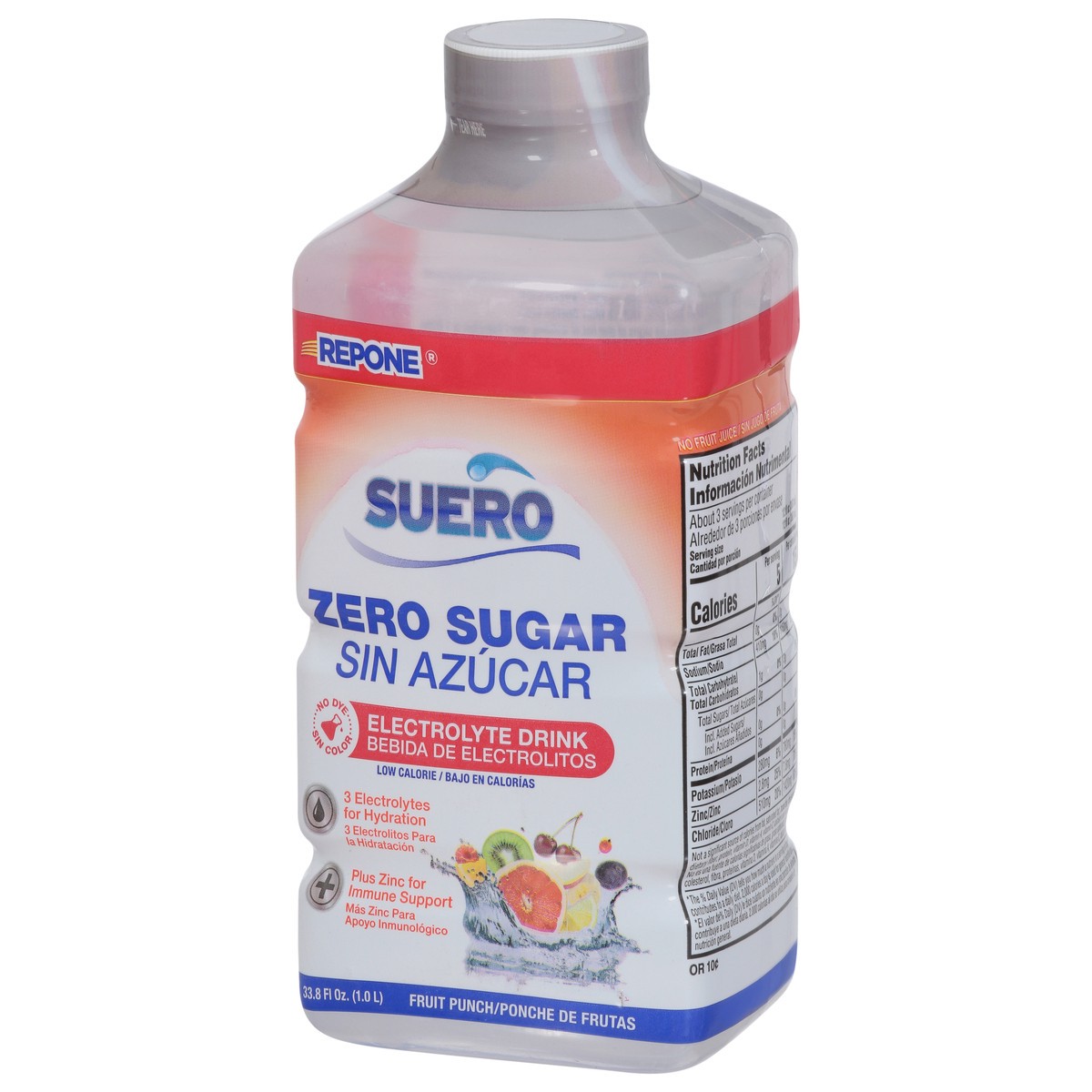 slide 11 of 15, Repone Suero Suero Zero Sugar Fruit Punch Electrolyte Drink 33.8 oz, 33.8 oz