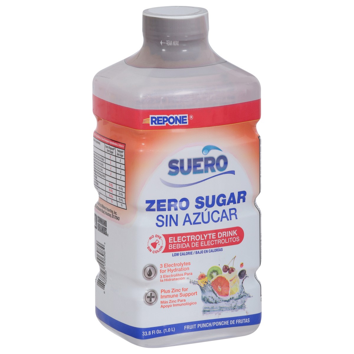 slide 15 of 15, Repone Suero Suero Zero Sugar Fruit Punch Electrolyte Drink 33.8 oz, 33.8 oz