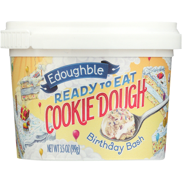 slide 1 of 1, Edoughble Birthday Bash Snackable Cookie Dough Single Serve, 3.5 oz