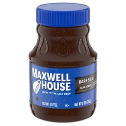 Maxwell House Dark Silk Dark Roast Instant Coffee, 8 oz Jar