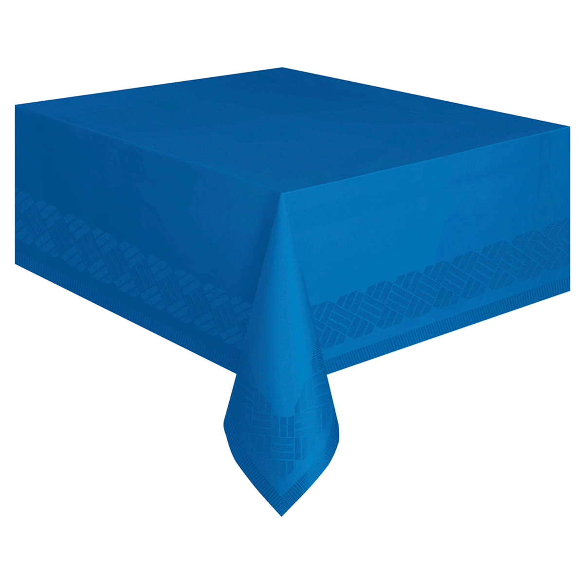 slide 1 of 1, Unique Industries Royal Blue Plastic Table Cover, 2 ct