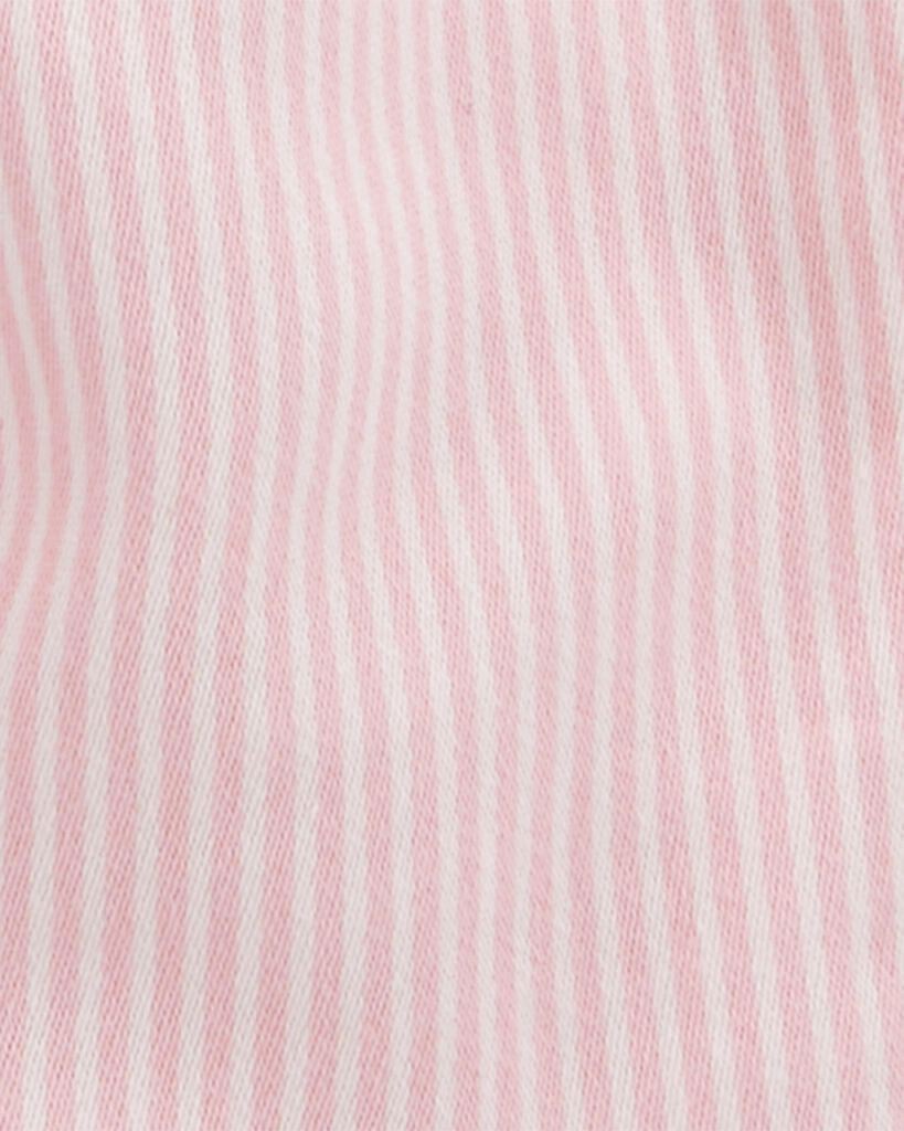 slide 2 of 3, Oshkosh Baby Knit Denim Hickory Stripe Overalls Pink 9M, 1 ct