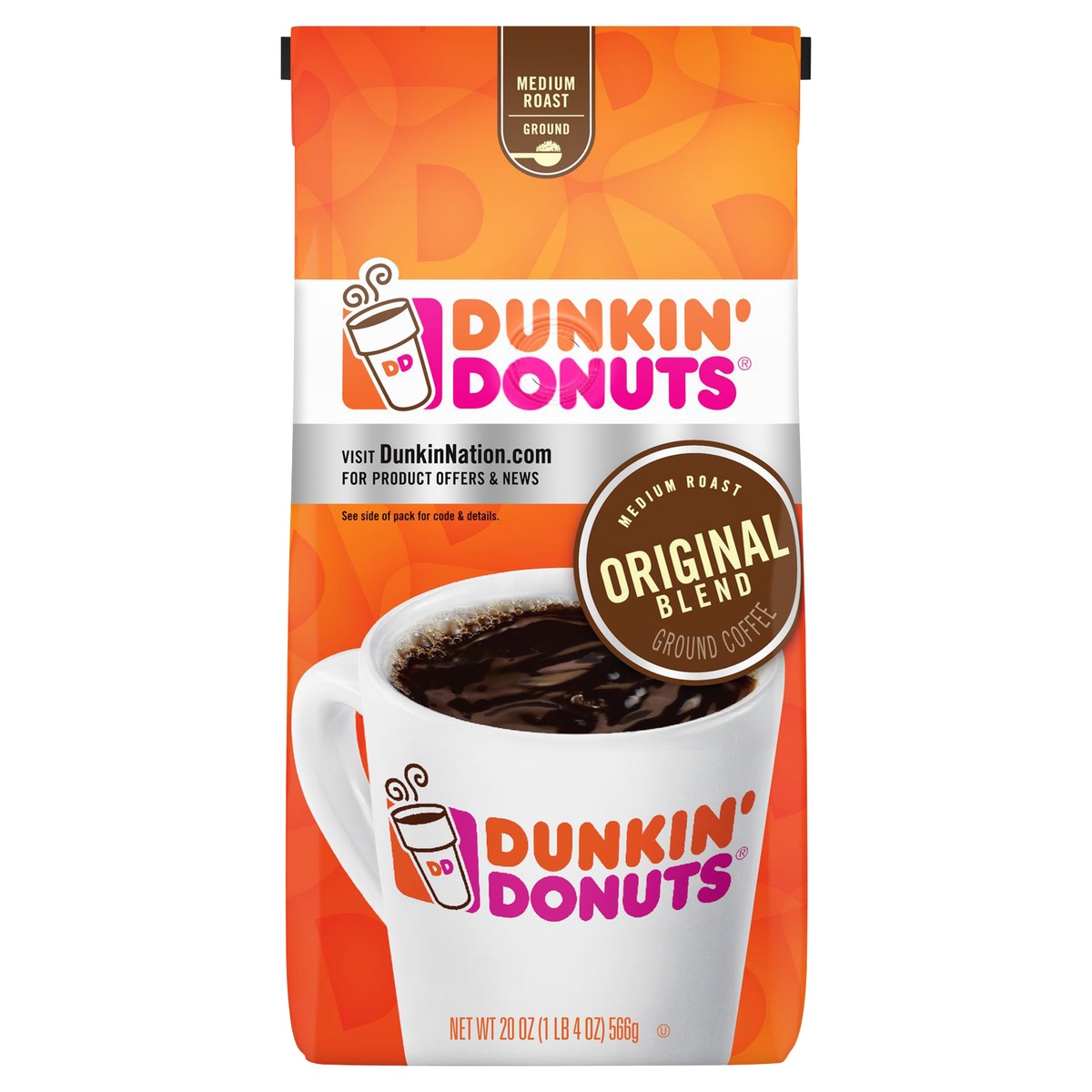 slide 1 of 7, Dunkin' Original Blend Medium Roast Ground Coffee, 20 oz