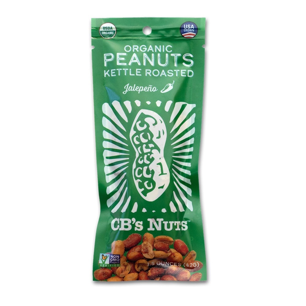 slide 1 of 1, CB's Nuts Organic Kettle Roasted Peanuts With Jalapeno, 