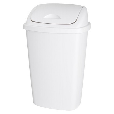 slide 1 of 1, Sterilite Swing-Top Wastebasket - White, 1 ct