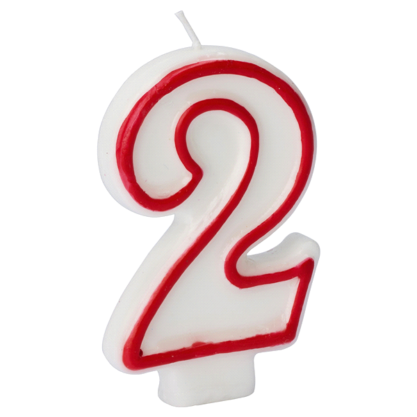 slide 1 of 2, Design Ware Number 2 Birthday Candle, 1 ct