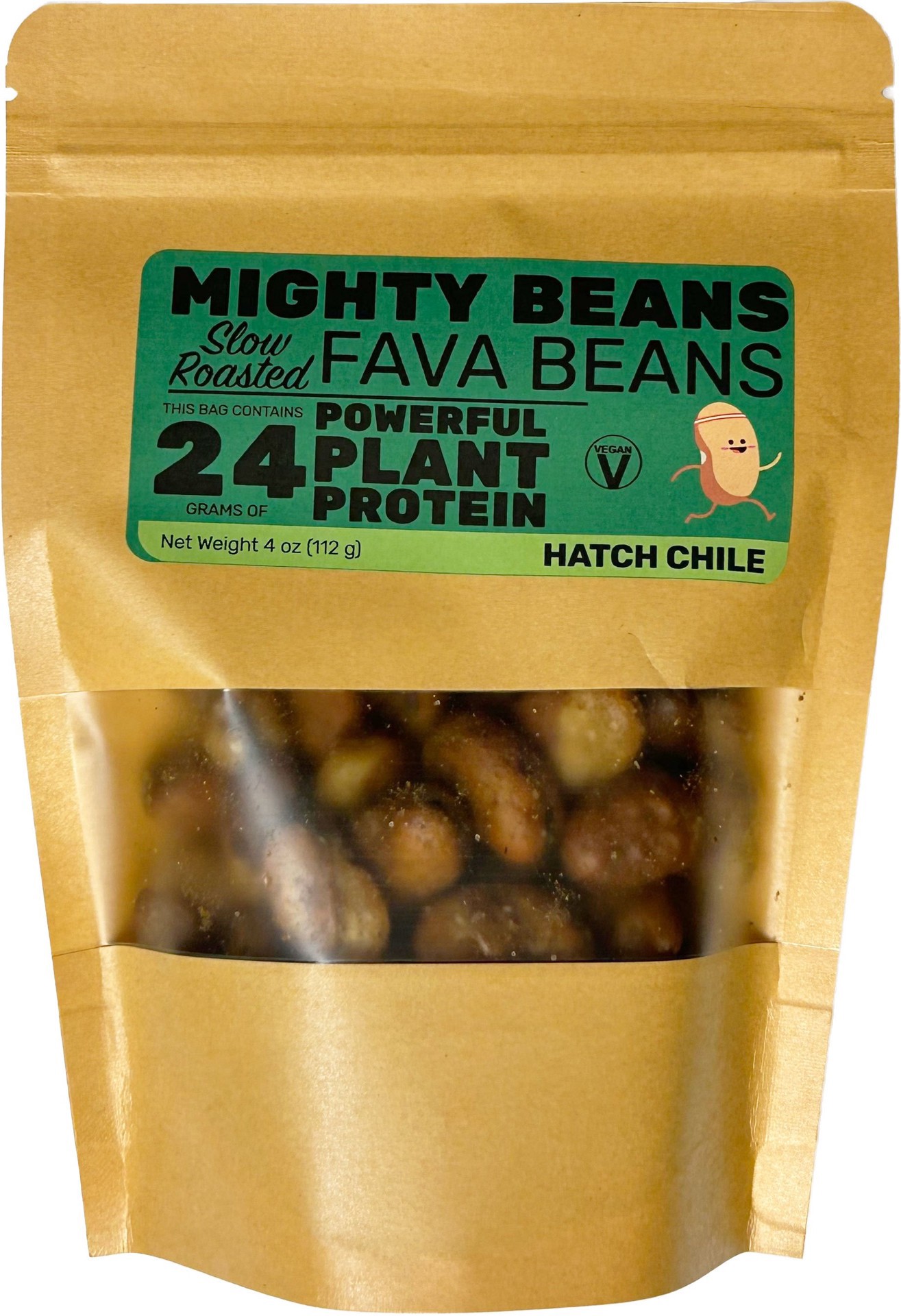 slide 1 of 1, Mighty Beans Hatch Chile Roasted Fava Beans, 4 oz
