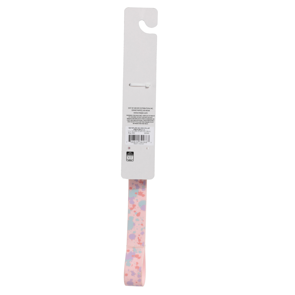 slide 2 of 2, Meijer Dog Collar Adjustable Splash Pink/Purple, LG, 1 ct