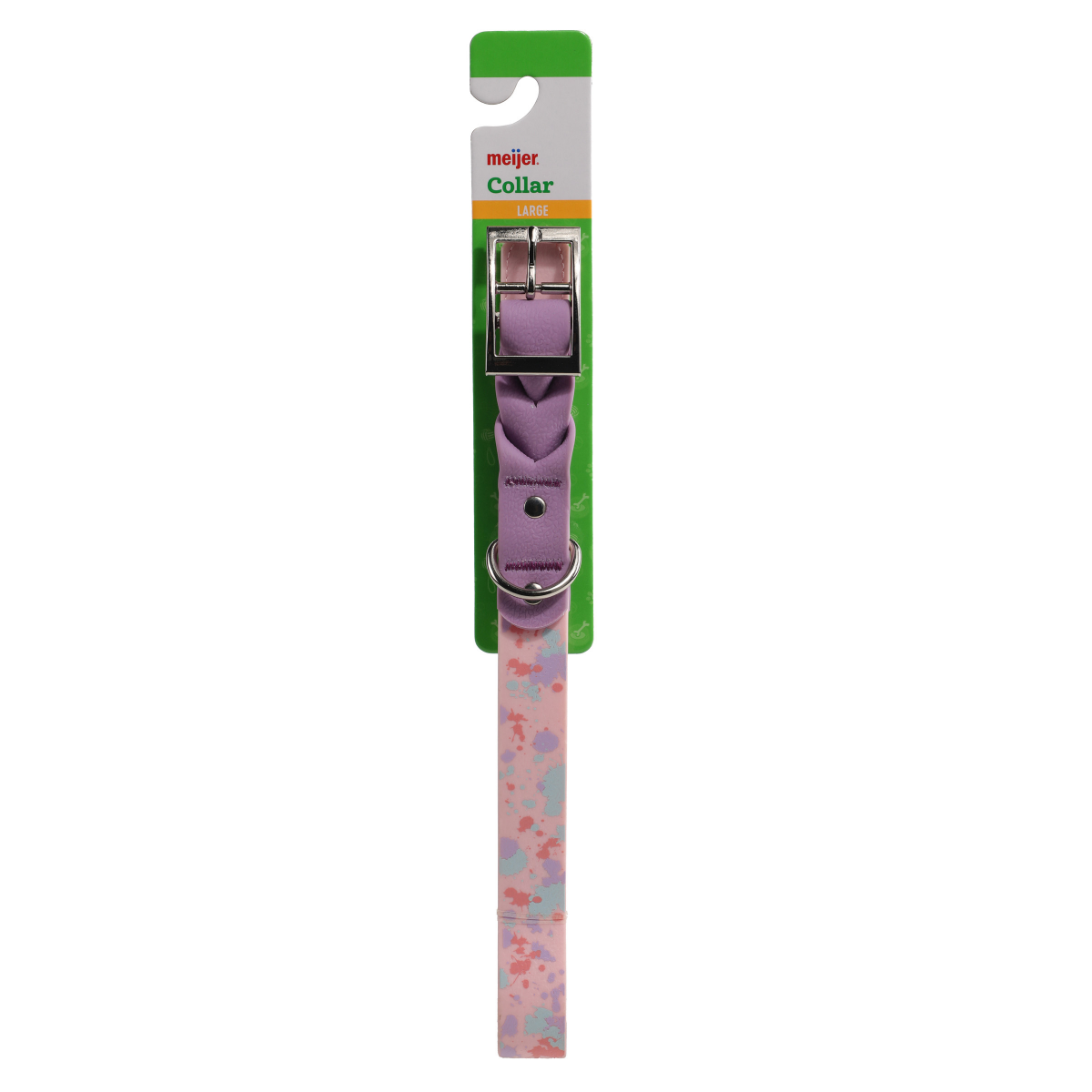 slide 1 of 2, Meijer Dog Collar Adjustable Splash Pink/Purple, LG, 1 ct