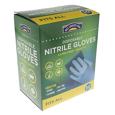 slide 1 of 1, Hill Country Fare Disposable Nitrile Gloves, 50 ct