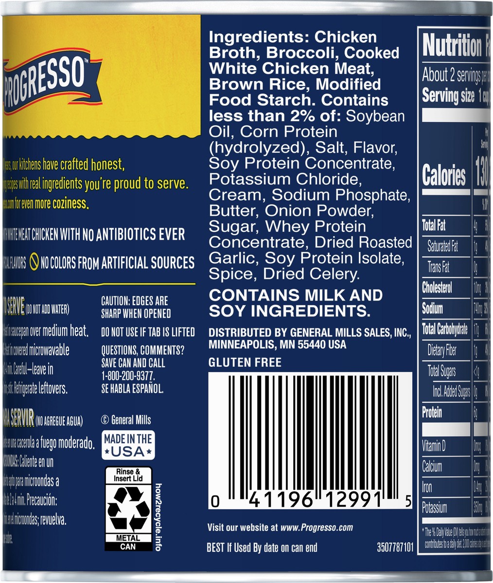 slide 4 of 9, Progresso Rich & Hearty, Creamy Chicken & Broccoli Canned Soup, Gluten Free, 18.5 oz., 18.50 oz