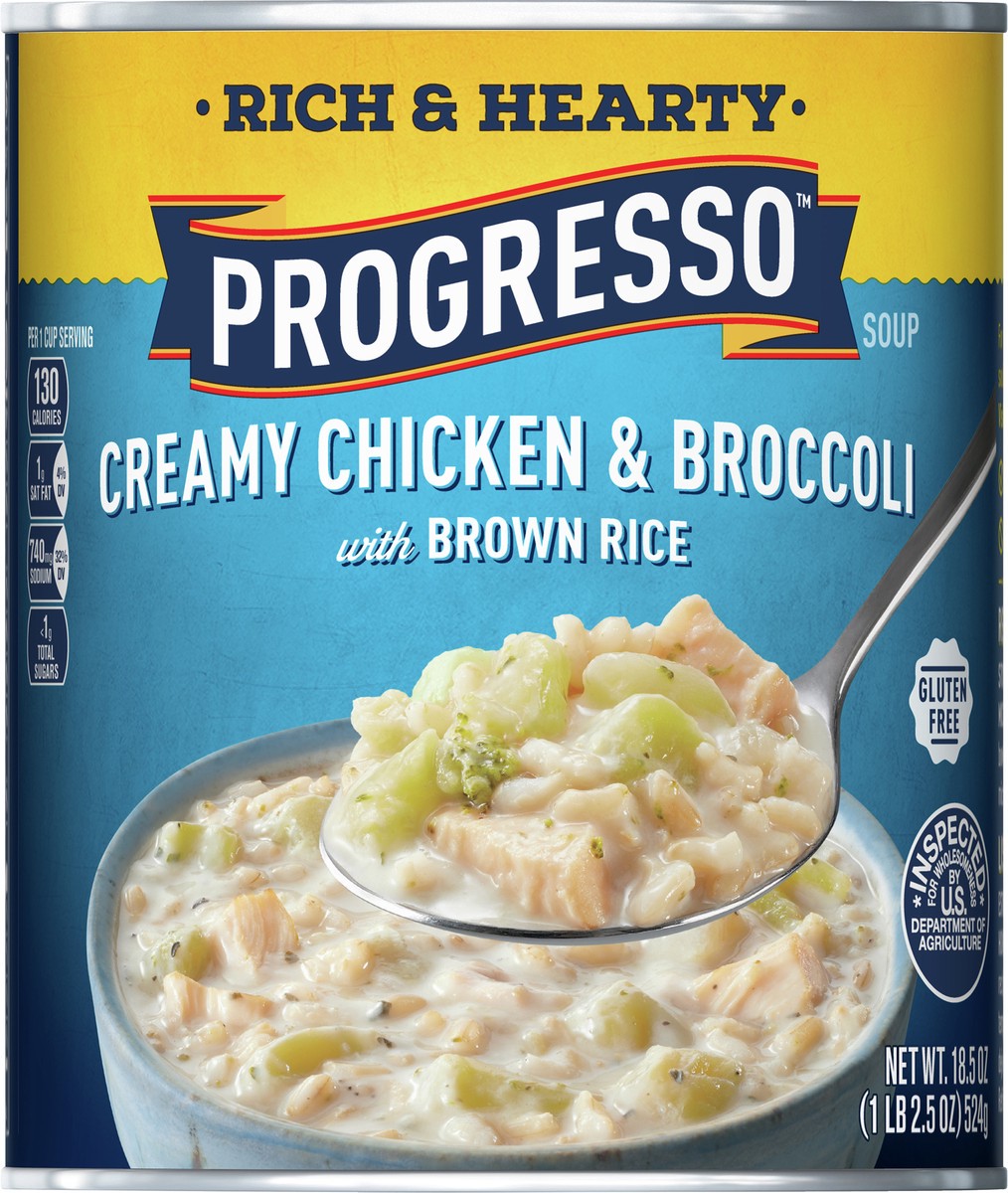 slide 8 of 9, Progresso Rich & Hearty, Creamy Chicken & Broccoli Canned Soup, Gluten Free, 18.5 oz., 18.50 oz