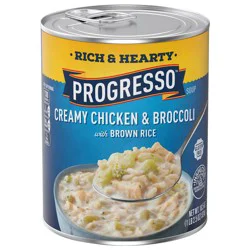 Progresso Rich & Hearty, Creamy Chicken & Broccoli Canned Soup, Gluten Free, 18.5 oz.