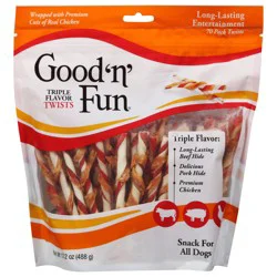 Good 'n' Fun Twists Triple Flavor Snack for Dogs 17.2 oz