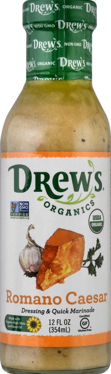 slide 8 of 13, Drew's Organics Romano Caesar Dressing & Quick Marinade 12 oz, 12 oz