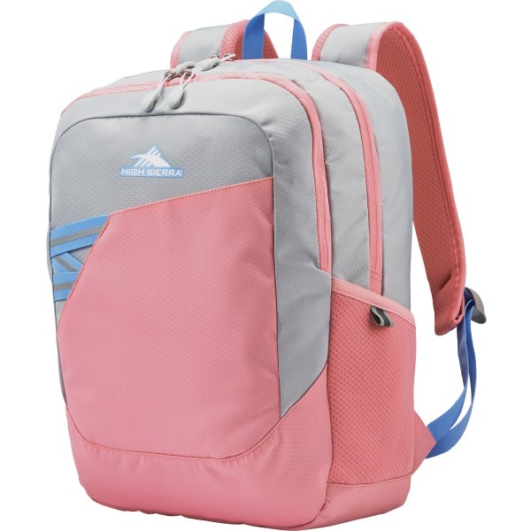 slide 3 of 9, High Sierra Outburst Backpack With 15.6'' Laptop Pocket, Silver/Bubble Gum Pink, 1 ct