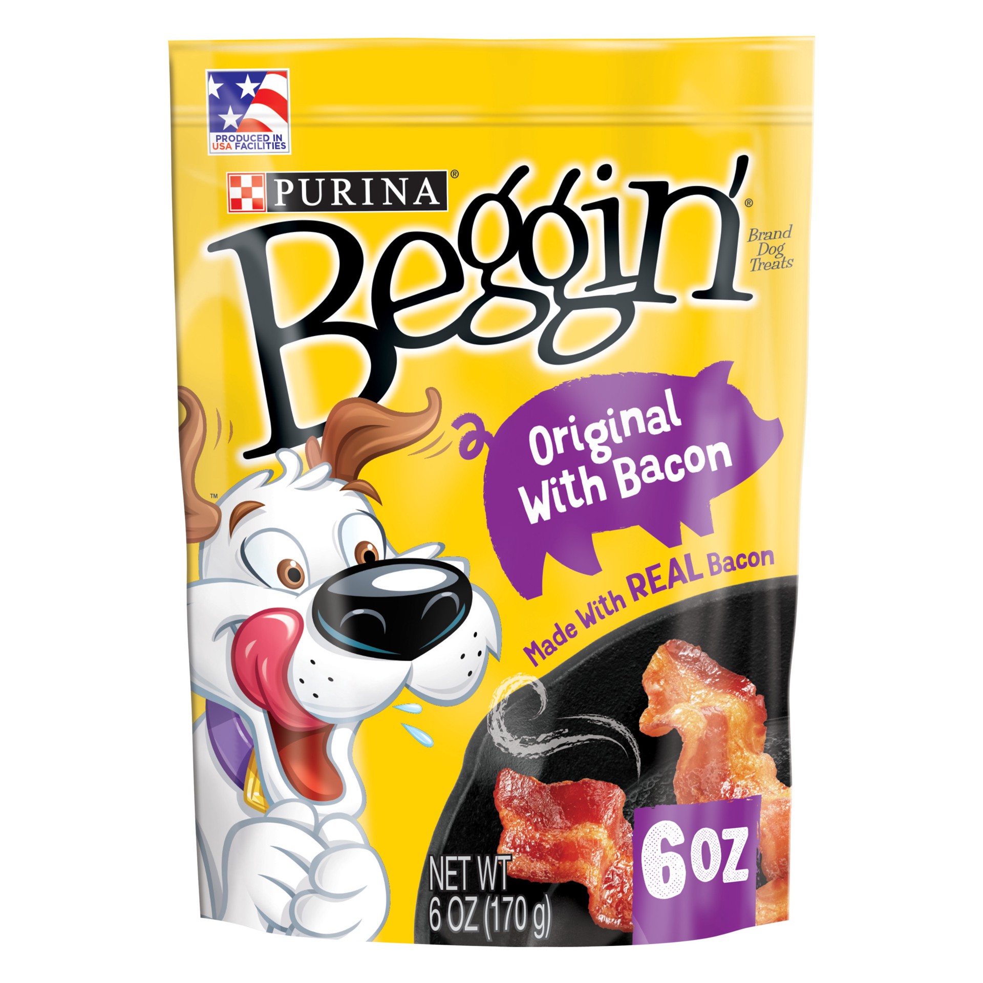 slide 1 of 8, Beggin' Purina Beggin' Strips Dog Treats, Original With Bacon Flavor, 6 oz
