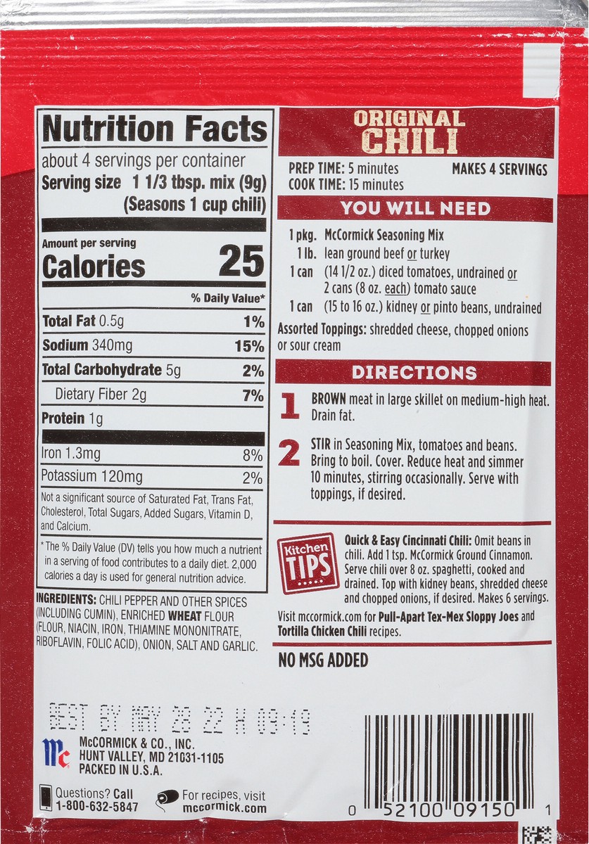 slide 3 of 7, McCormick Chili Seasoning Mix, 1.25 oz