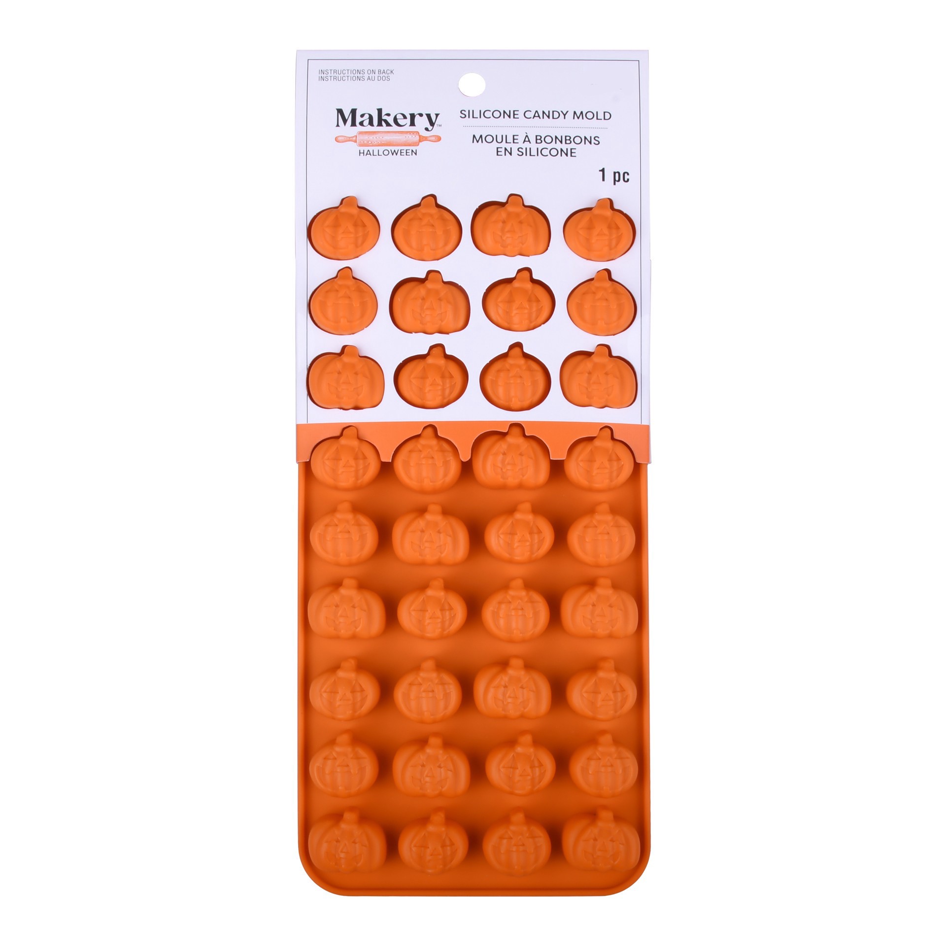 slide 3 of 4, Mini Jack-O'-Lantern Silicone Candy Mold By Makery, 4.07 in x 8.87 in