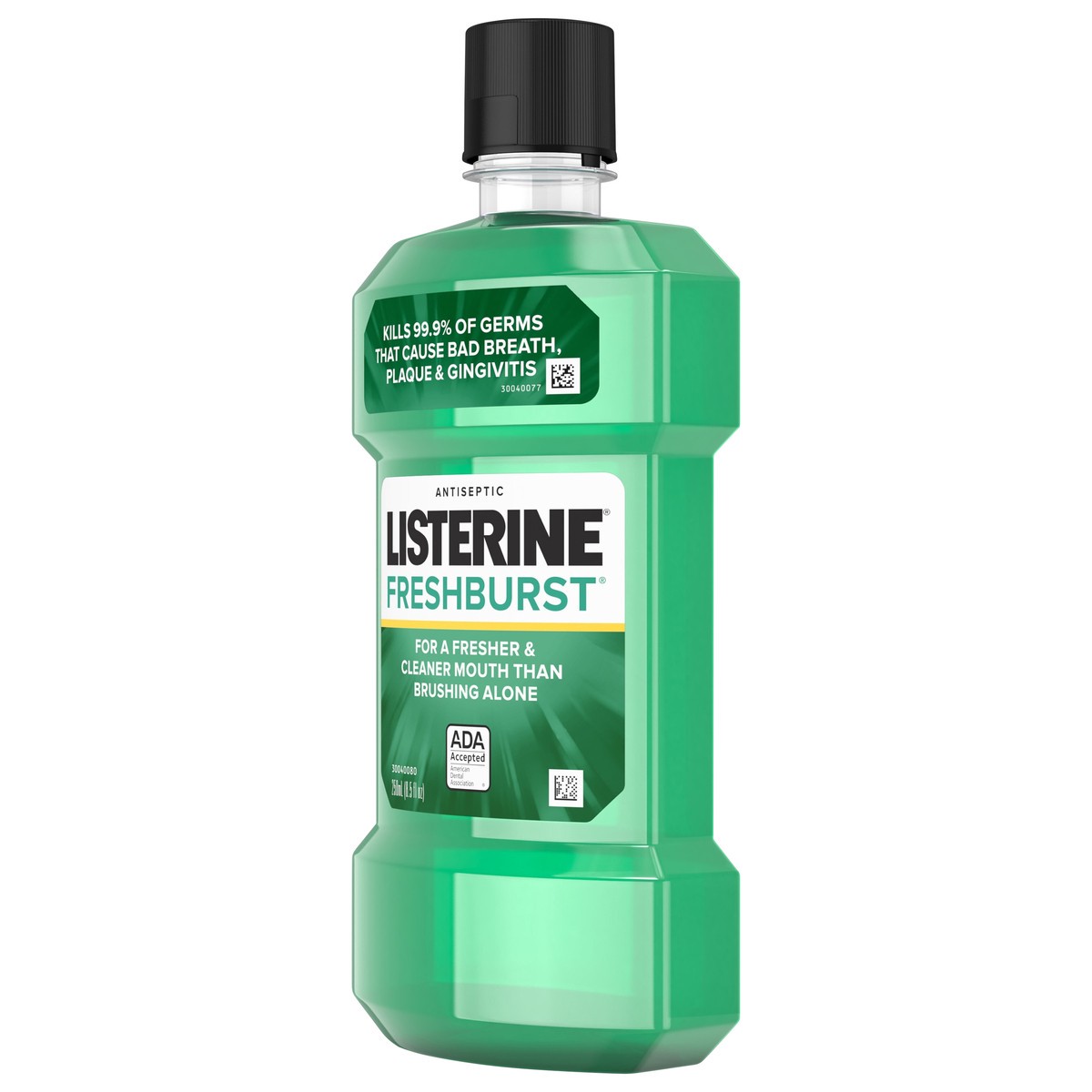 slide 3 of 7, Listerine Freshburst Antiseptic Mouthwash for Bad Breath, Kills 99% of Germs that Cause Bad Breath & Fight Plaque & Gingivitis, ADA Accepted Mouthwash, Spearmint, 250 ml