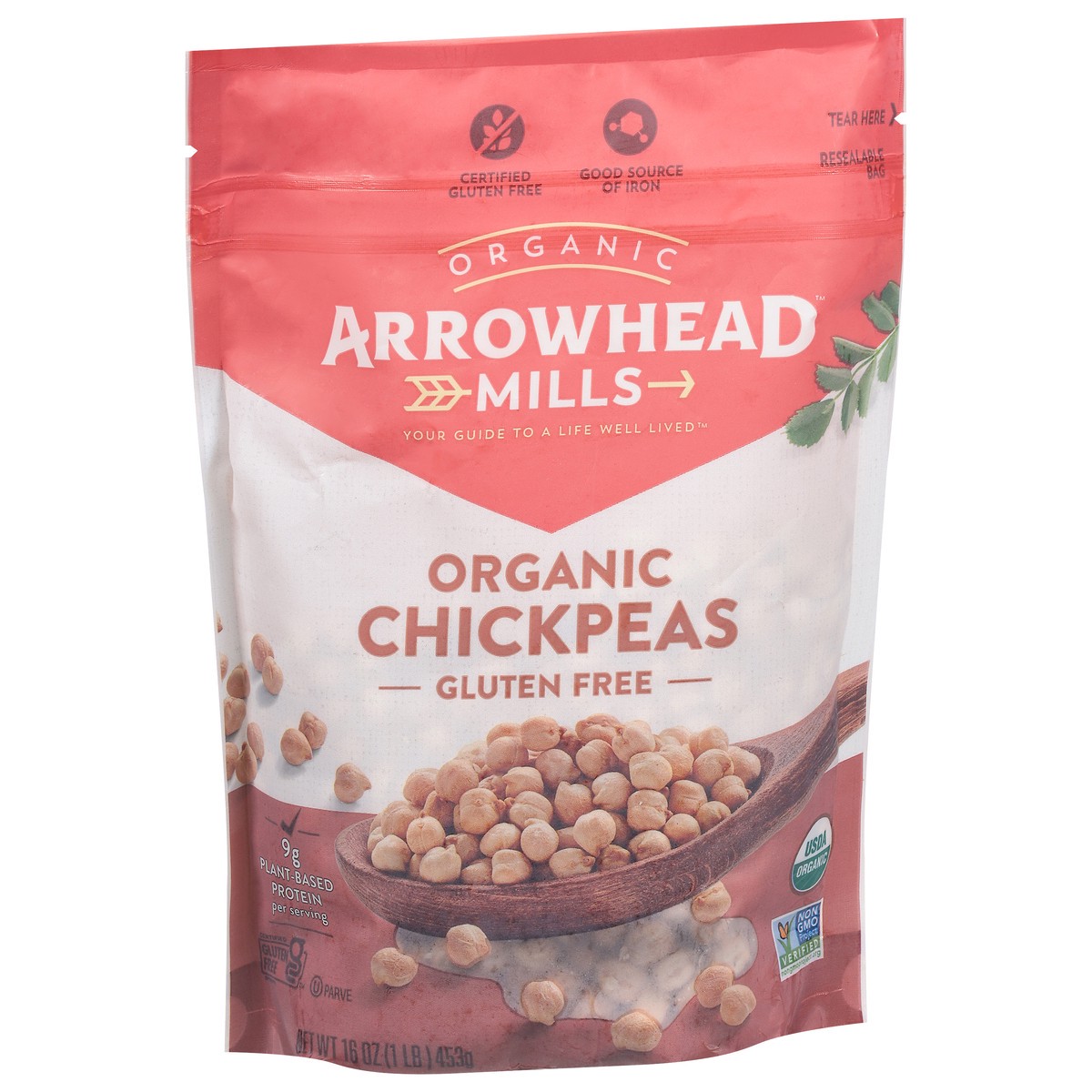 slide 7 of 9, Arrowhead Mills Organic Chickpeas, 16 Oz Bag, 16 oz