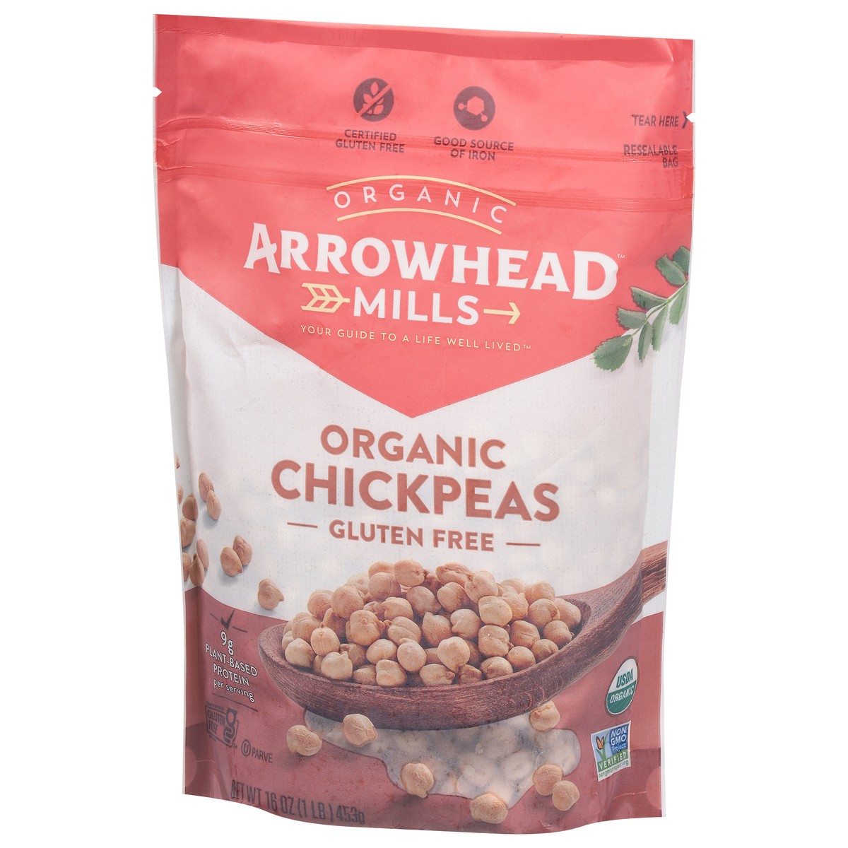 slide 6 of 9, Arrowhead Mills Organic Chickpeas, 16 Oz Bag, 16 oz