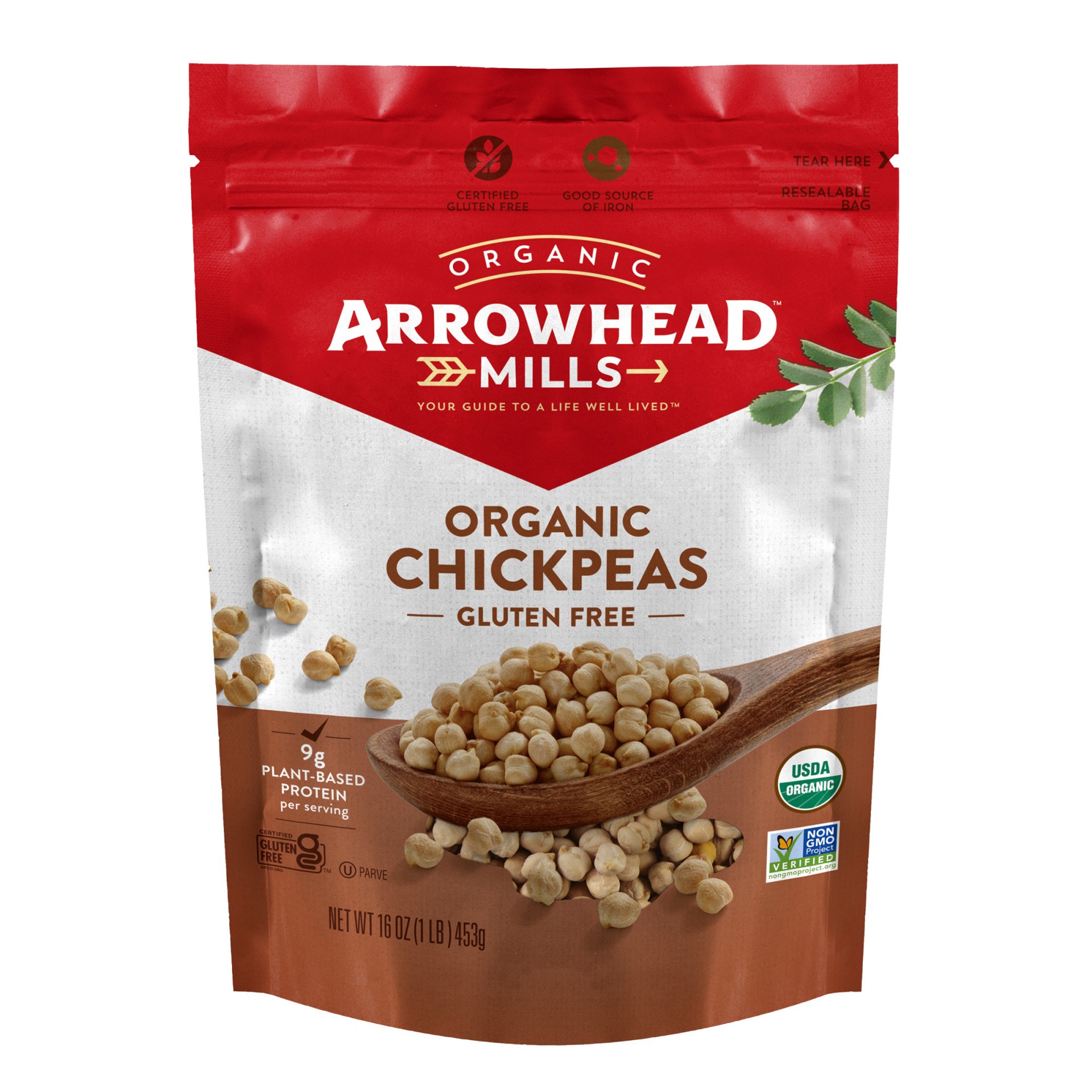 slide 1 of 9, Arrowhead Mills Organic Chickpeas, 16 Oz Bag, 16 oz