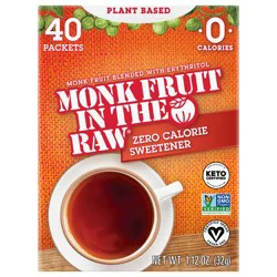 Monk Fruit in the Raw Zero Calorie Sweetener 40 ct Box