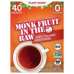 Monk Fruit in the Raw Zero Calorie Sweetener 40 ct Box