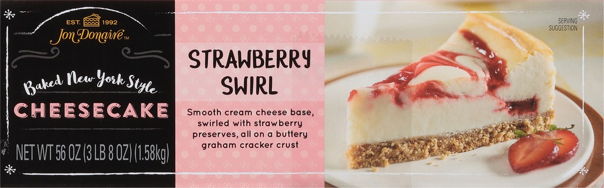 slide 10 of 13, Jon Donaire Strawberry Swirl Cheesecake 56 oz, 56 oz