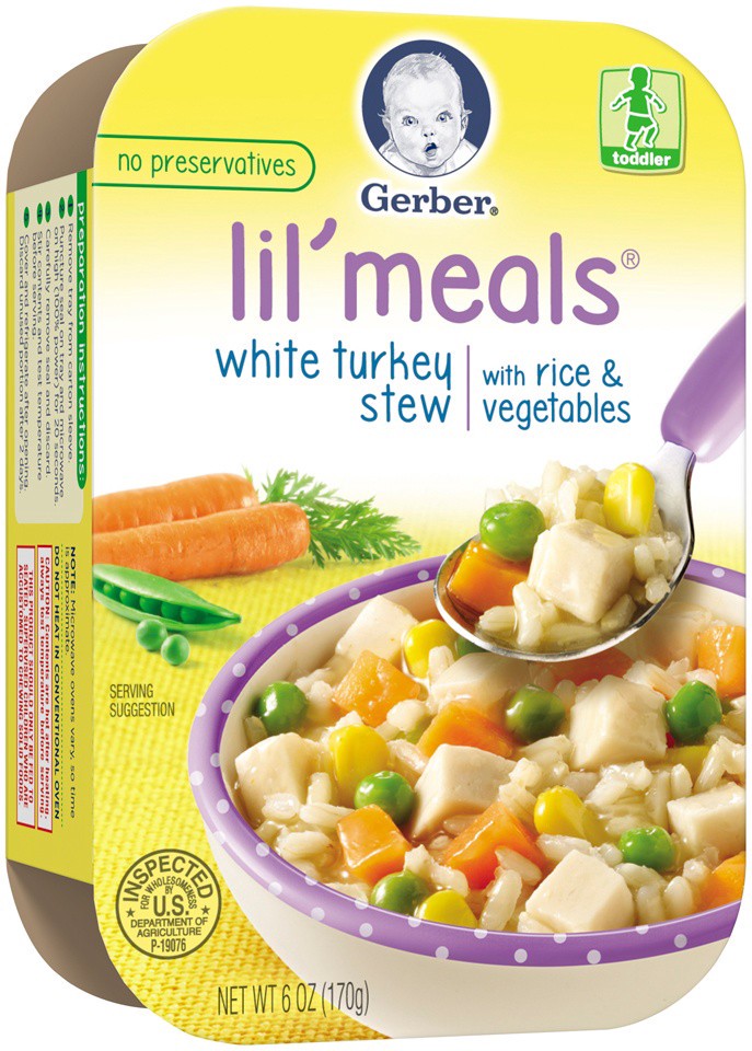 slide 1 of 4, Gerber Graduates Lil Meals White Turkey Stew With Rice & Vegetables, 6 oz