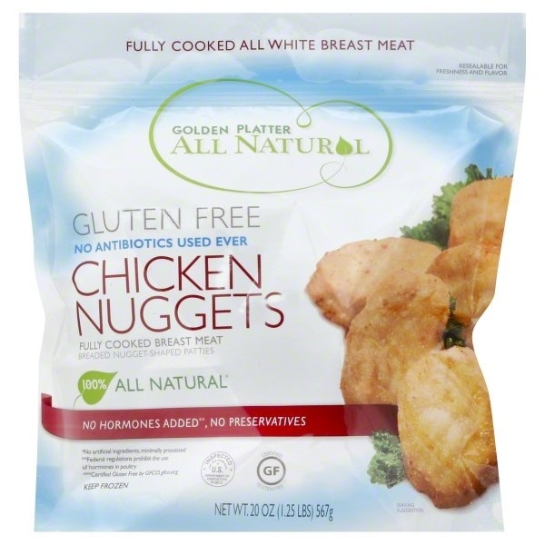 slide 1 of 1, Golden Platter Gluten Free Breaded Chicken Nuggets, 20 oz