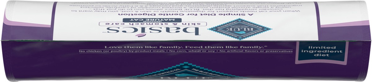 slide 4 of 13, Blue Buffalo Basics Skin & Stomach Care Grain Free, Natural Indoor Mature Dry Cat Food, Turkey & Potato 11-lb, 11 lb