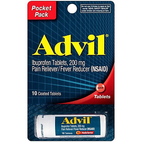 slide 1 of 1, Advil Ibuprofen Tablets Pocket Pack - 10 Count, 10 ct