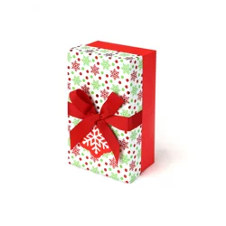 Paper Images Small Rectangle Luxury Gift Box, Red and Green