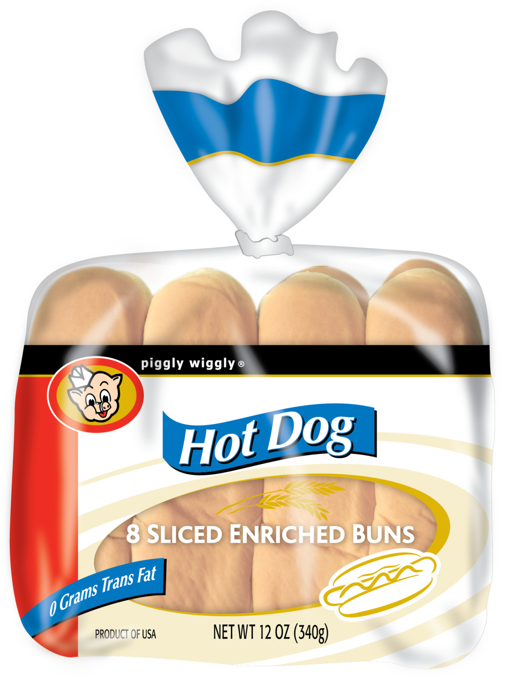 slide 1 of 1, Piggly Wiggly Hot Dog Bun, 8 ct